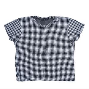 Brandy Melville Checkered Hounds tooth Knit Crop Top size Small